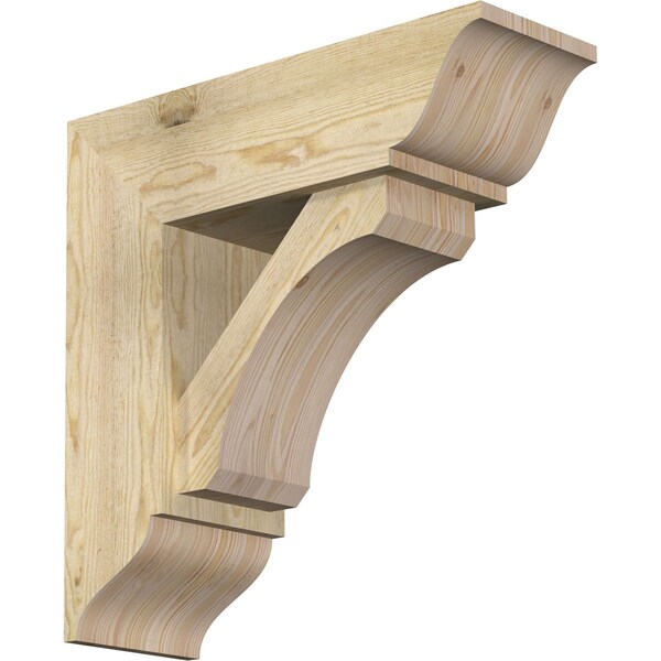 Ekena Millwork Legacy Traditional Rough Sawn Bracket w/ Offset Brace, Douglas Fir, 8"W x 24"D x 24"H BKT0806X24X24LEC01RDF - main